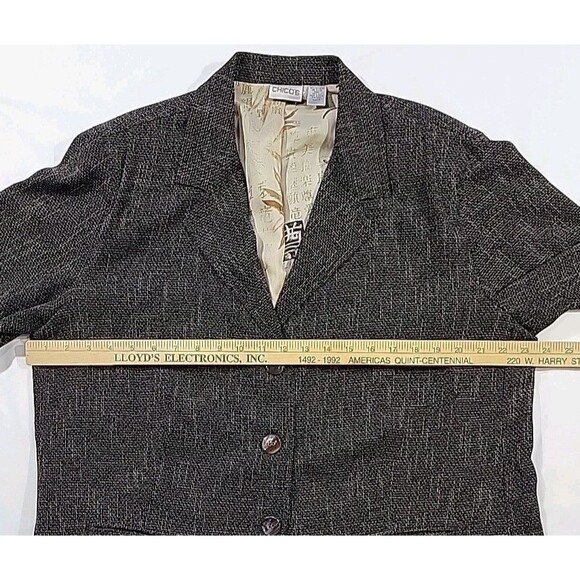 Chico's Blazer Jacket Size 3 Women's Size US XL Tweed Silk Lined 3 Buttons - Picture 12 of 14